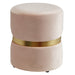 Worldwide Home Furnishings Violet-Round Ottoman-Blush Pink Round Ottoman 402-507PK