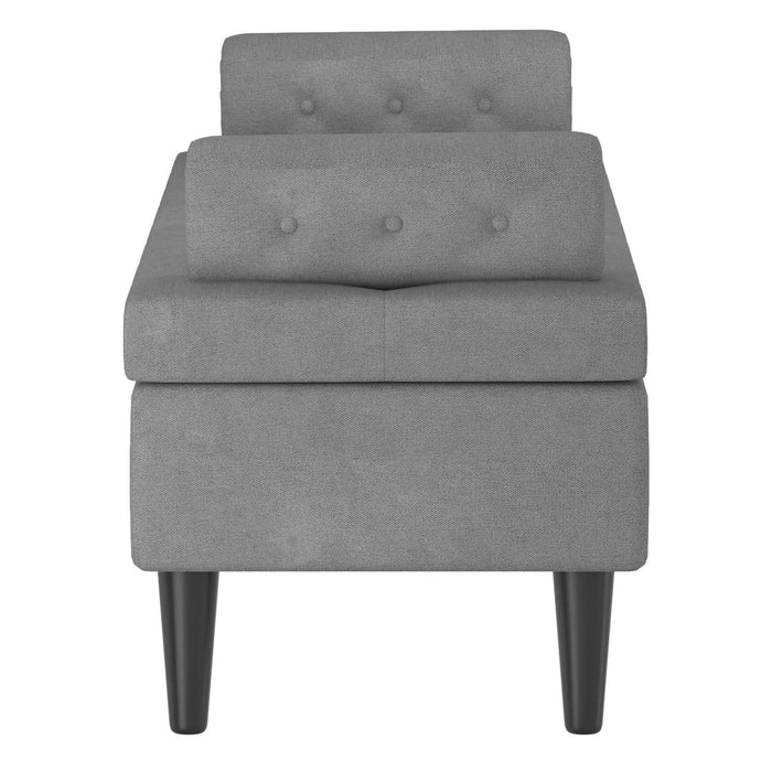 Worldwide Home Furnishings Adith-Storage Ottoman-Grey Storage Ottoman 402-569GRY
