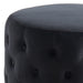 Worldwide Home Furnishings Delilah-Round Ottoman-Black/Gold Round Ottoman 402-609BK/GL