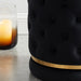 Worldwide Home Furnishings Delilah-Round Ottoman-Black/Gold Round Ottoman 402-609BK/GL