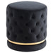Worldwide Home Furnishings Delilah-Round Ottoman-Black/Gold Round Ottoman 402-609BK/GL