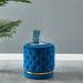 Worldwide Home Furnishings Delilah-Round Ottoman-Blue/Gold Round Ottoman 402-609BL/GL