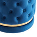 Worldwide Home Furnishings Delilah-Round Ottoman-Blue/Gold Round Ottoman 402-609BL/GL