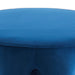 Worldwide Home Furnishings Delilah-Round Ottoman-Blue/Gold Round Ottoman 402-609BL/GL