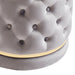 Worldwide Home Furnishings Delilah-Round Ottoman-Grey/Gold Round Ottoman 402-609GY/GL