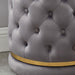 Worldwide Home Furnishings Delilah-Round Ottoman-Grey/Gold Round Ottoman 402-609GY/GL