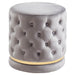 Worldwide Home Furnishings Delilah-Round Ottoman-Grey/Gold Round Ottoman 402-609GY/GL