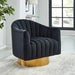 Worldwide Home Furnishings Cortina-Accent Chair-Black/Gold Base Accent Chair 403-433BK