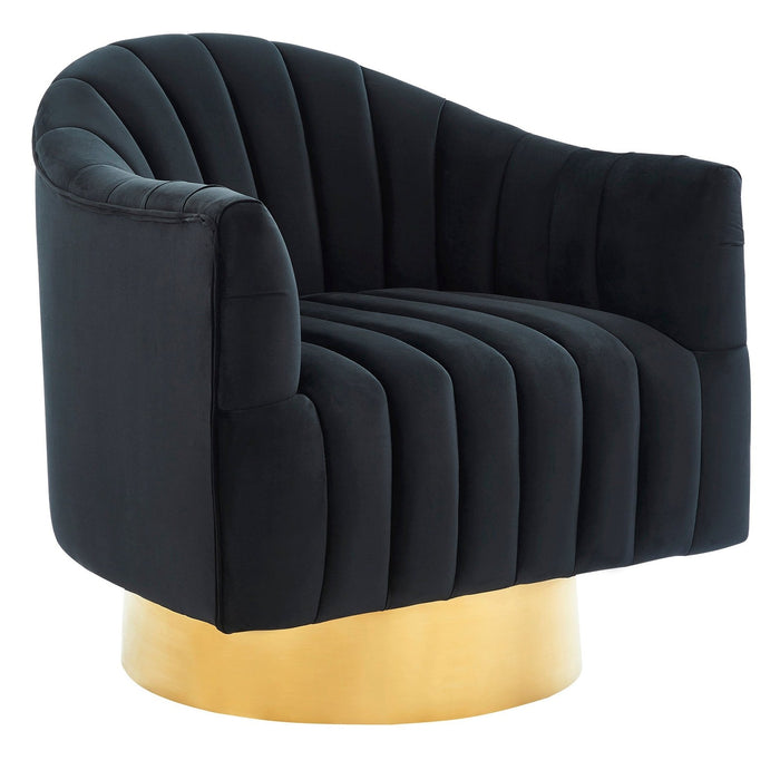 Worldwide Home Furnishings Cortina-Accent Chair-Black/Gold Base Accent Chair 403-433BK