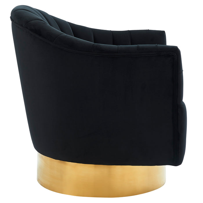 Worldwide Home Furnishings Cortina-Accent Chair-Black/Gold Base Accent Chair 403-433BK