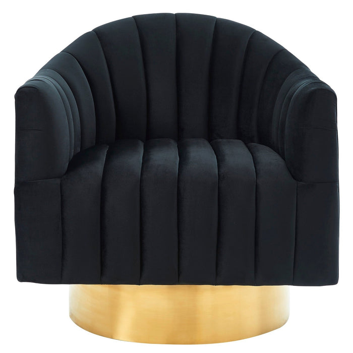Worldwide Home Furnishings Cortina-Accent Chair-Black/Gold Base Accent Chair 403-433BK