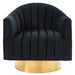 Worldwide Home Furnishings Cortina-Accent Chair-Black/Gold Base Accent Chair 403-433BK