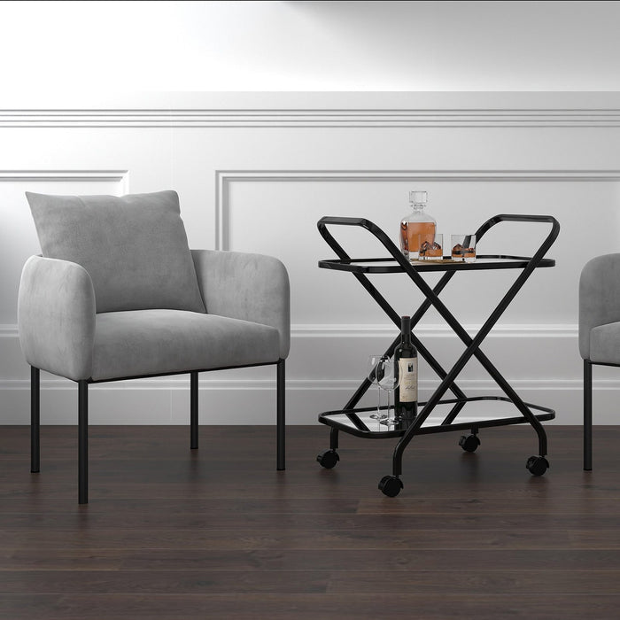 Worldwide Home Furnishings Petrie-Accent Chair-Grey Accent Chair 403-556GY/BK