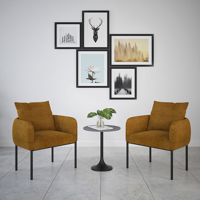 Worldwide Home Furnishings Petrie-Accent Chair-Mustard Accent Chair 403-556MUS/BK