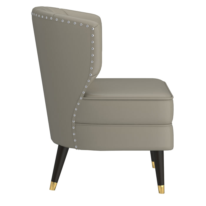 Worldwide Home Furnishings Kyrie-Accent Chair-Grey_Beige Accent Chair 403-587GB