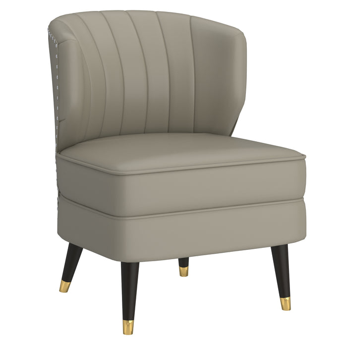 Worldwide Home Furnishings Kyrie-Accent Chair-Grey_Beige Accent Chair 403-587GB