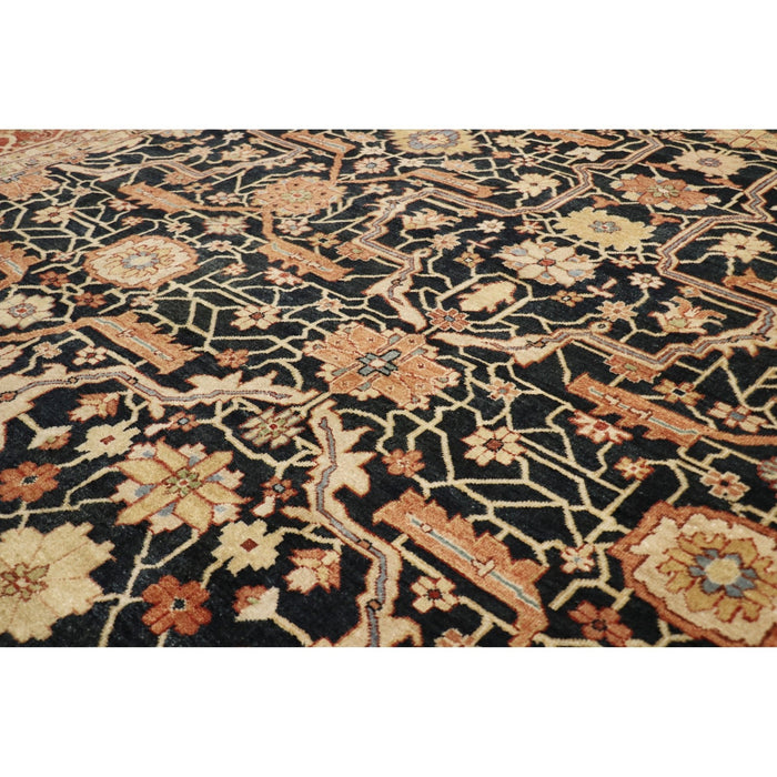 Pasargad Home Denver Hand-Knotted Navy Lamb's Wool Area Rug- 9' 1" X 12' 2" PS-36N 9X12