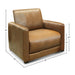 GTR Raffa 100% Top Grain Leather Contemporary Club Armchair