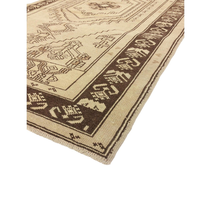 Pasargad Home Vintage Oushak Collection Beige Lamb's Wool Area Rug- 3' 6" X 6'10" 45393