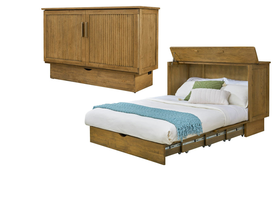 Arason Creden-ZzZ Key West cabinet bed open and closed styled with bedding #all