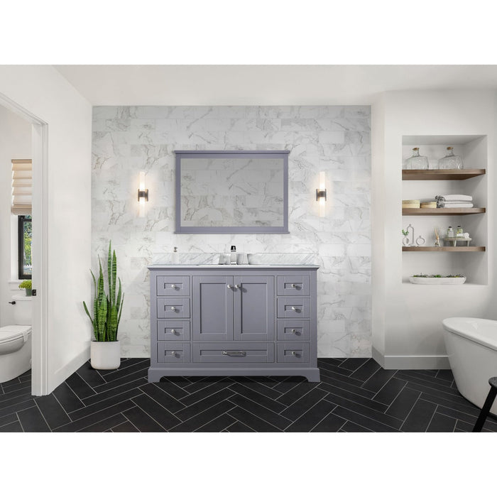 Lexora Home Dukes Bath Vanity with Carrara Marble Countertop