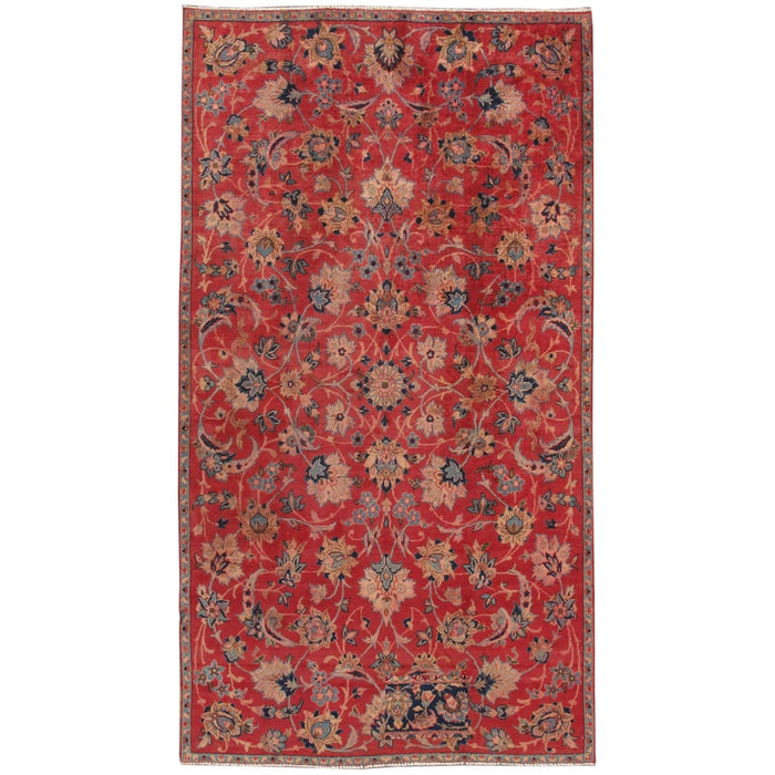 Pasargad Home Vintage Azerbaijan Red Lamb's Wool Area Rug- 4' 3" X 8'10" 49352