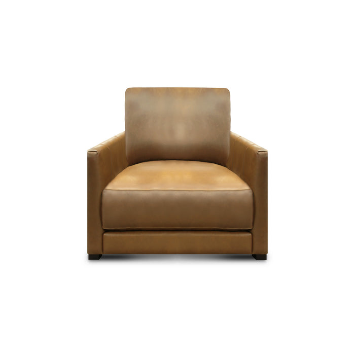 GTR Raffa 100% Top Grain Leather Contemporary Club Armchair