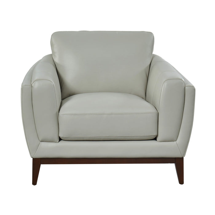 GTR Rio Light Gray Leather Armchair