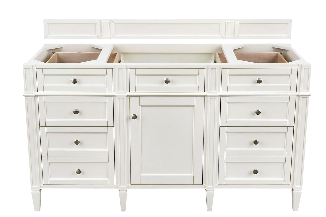 Brittany 60" Single Vanity, Bright White w/ 3 CM Charcoal Soapstone Silestone Top