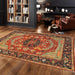 Pasargad Home Serapi Collection Hand-Knotted Rust/Navy Wool Area Rug- 5' 2" X 6'10" PS-30 5x7