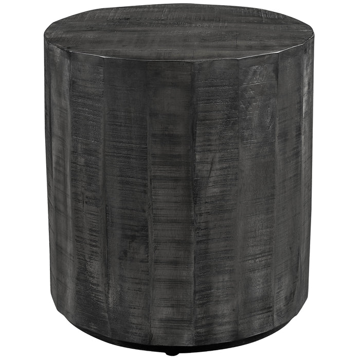 Worldwide Home Furnishings Eva-Accent Table-Distressed Grey Round Accent Table 501-126GY