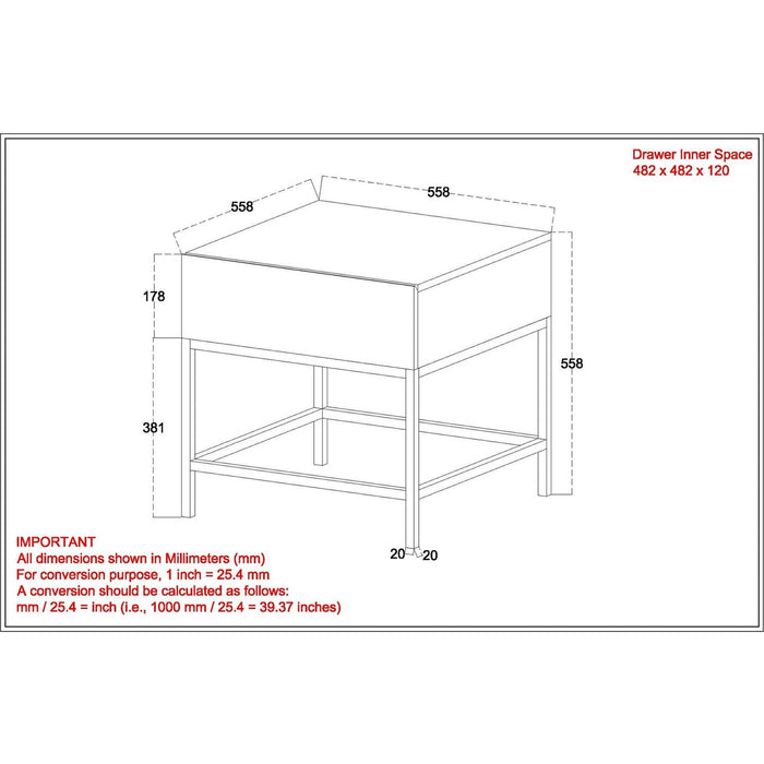 Worldwide Home Furnishings Ojas-Accent Table-Natural Burnt Accent Table 501-513NT