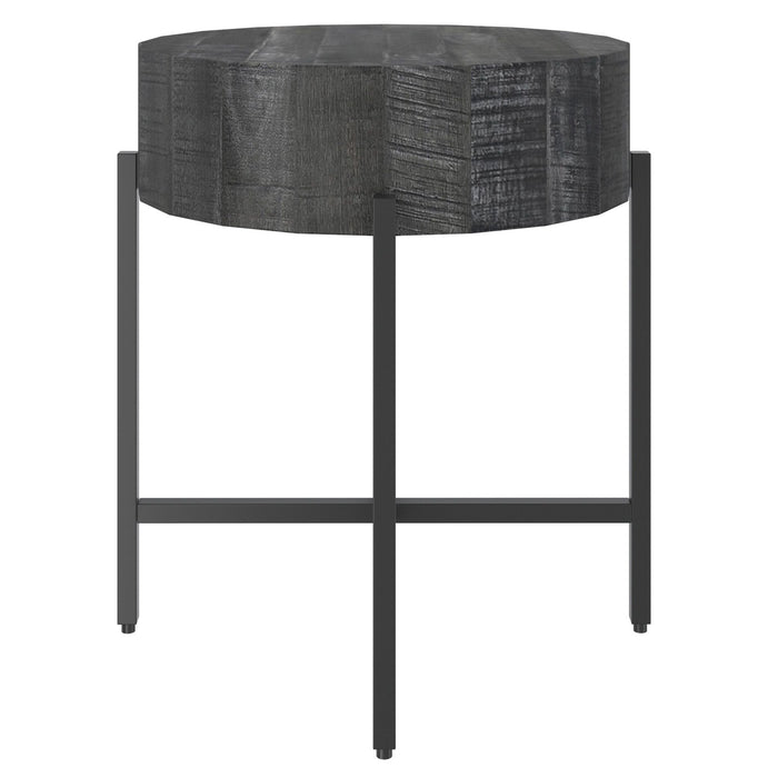 Worldwide Home Furnishings Blox-Accent Table-Grey Round Accent Table 501-528GY