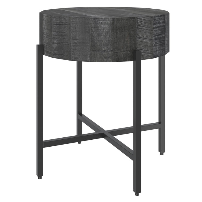 Worldwide Home Furnishings Blox-Accent Table-Grey Round Accent Table 501-528GY
