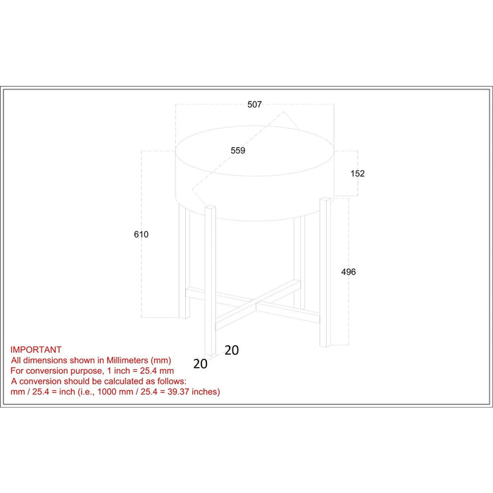 Worldwide Home Furnishings Blox-Accent Table-Grey Round Accent Table 501-528GY