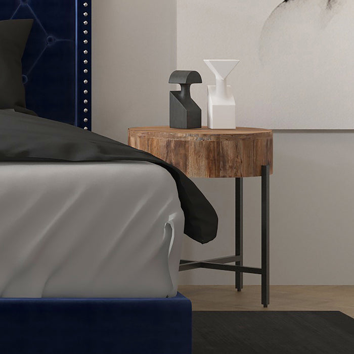 Worldwide Home Furnishings Blox-Accent Table-Natural Round Accent Table 501-528NAT