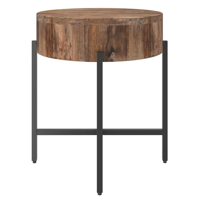 Worldwide Home Furnishings Blox-Accent Table-Natural Round Accent Table 501-528NAT