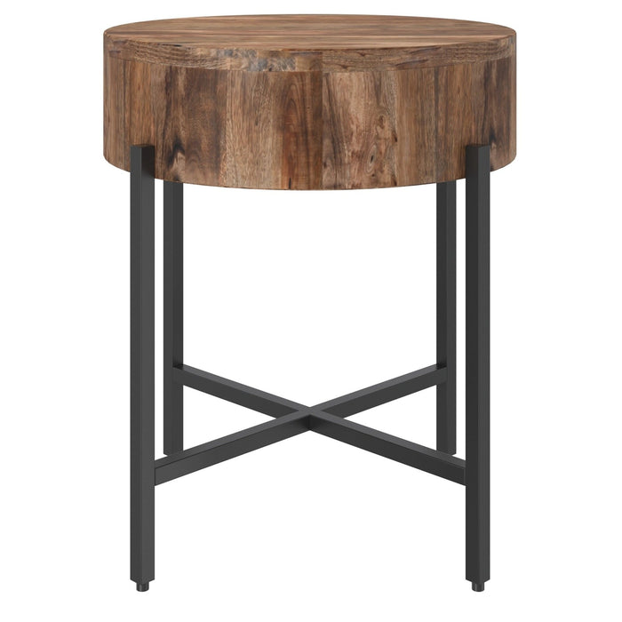 Worldwide Home Furnishings Blox-Accent Table-Natural Round Accent Table 501-528NAT