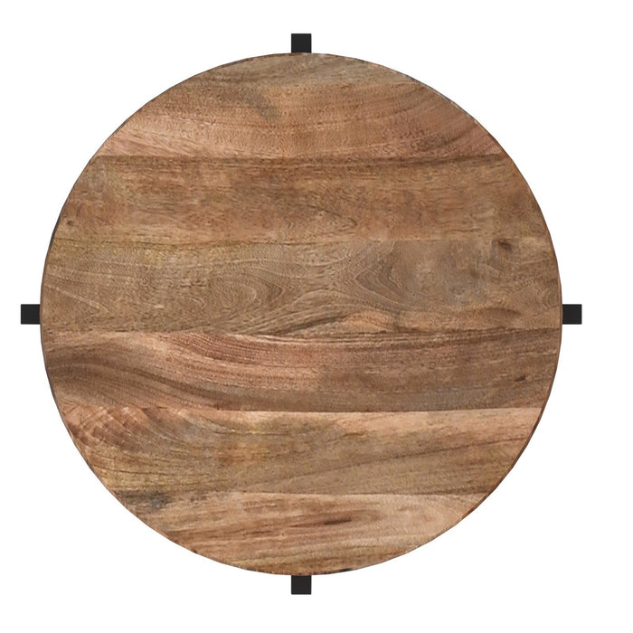 Worldwide Home Furnishings Blox-Accent Table-Natural Round Accent Table 501-528NAT