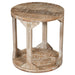 Worldwide Home Furnishings Avni-Accent Table-Distressed Natural Round Accent Table 501-619NT