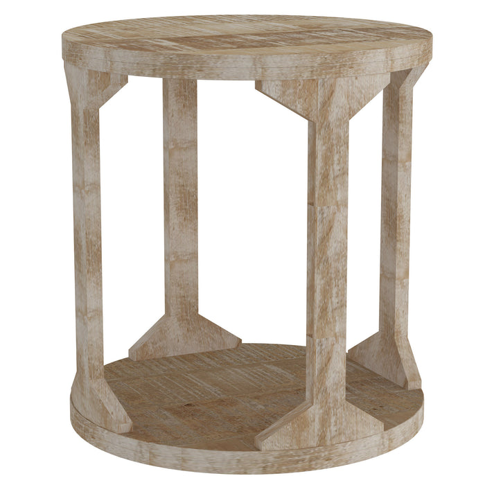 Worldwide Home Furnishings Avni-Accent Table-Distressed Natural Round Accent Table 501-619NT