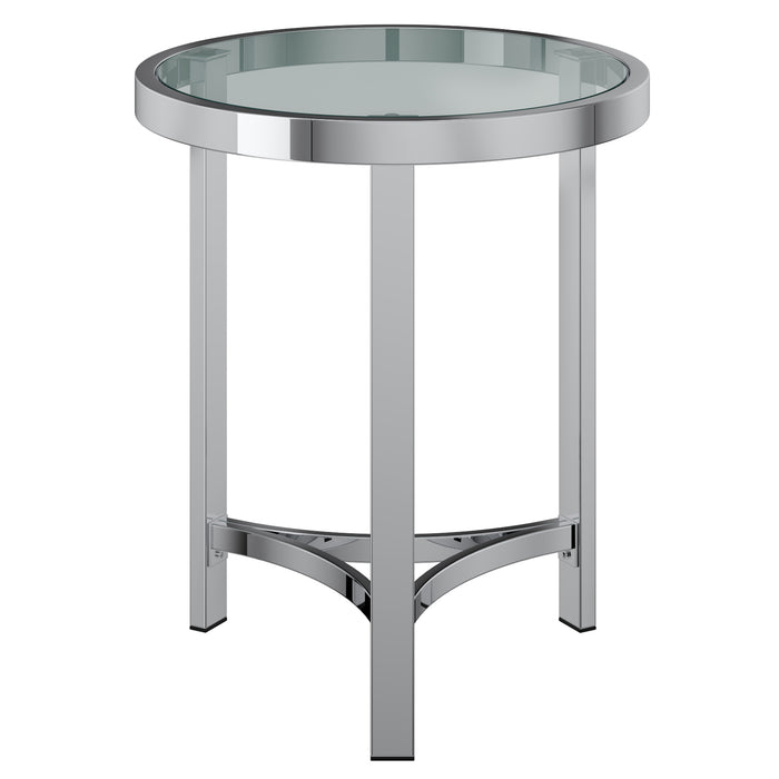 Worldwide Home Furnishings Strata-Accent Table-Chrome Round Accent Table 501-746