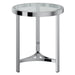 Worldwide Home Furnishings Strata-Accent Table-Chrome Round Accent Table 501-746
