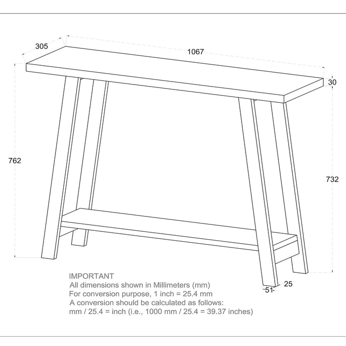 Worldwide Home Furnishings Volsa-Console Table-Walnut Console Table 502-118WAL