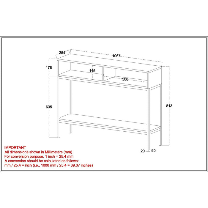 Worldwide Home Furnishings Ojas-Console Table-Natural Burnt Console Table 502-513NT