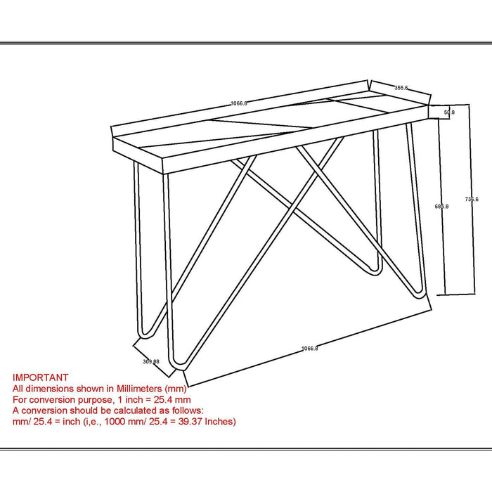 Worldwide Home Furnishings Madox-Console Table-Natural Console Table 502-527NT