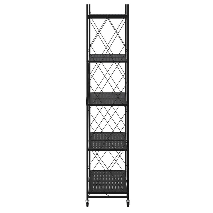 Worldwide Home Furnishings Quby-5 Tier Shelf-Black 5-Tier Folding Shelf 505-564BK-5T