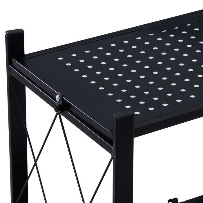 Worldwide Home Furnishings Quby-5 Tier Shelf-Black 5-Tier Folding Shelf 505-564BK-5T