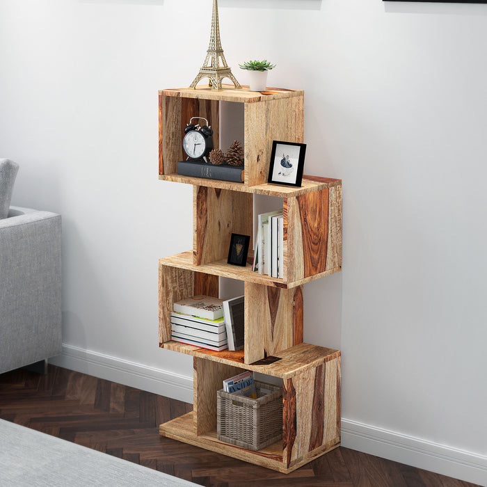 Worldwide Home Furnishings Idris-Shelving Unit-Dark Sheesham Shelving Unit 505-814DS