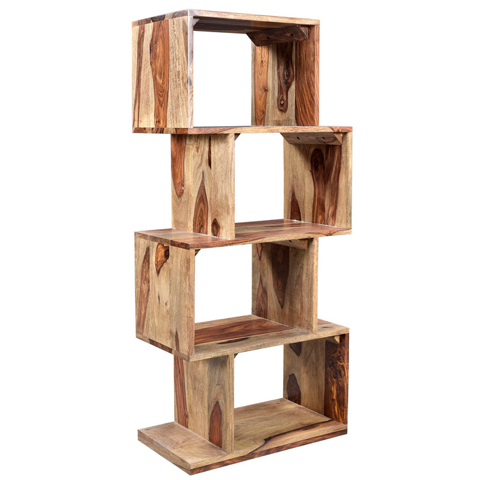 Worldwide Home Furnishings Idris-Shelving Unit-Dark Sheesham Shelving Unit 505-814DS